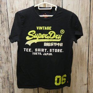 SUPERDRY TOKYO  Black Graphic Logo T Shirt Size XL
